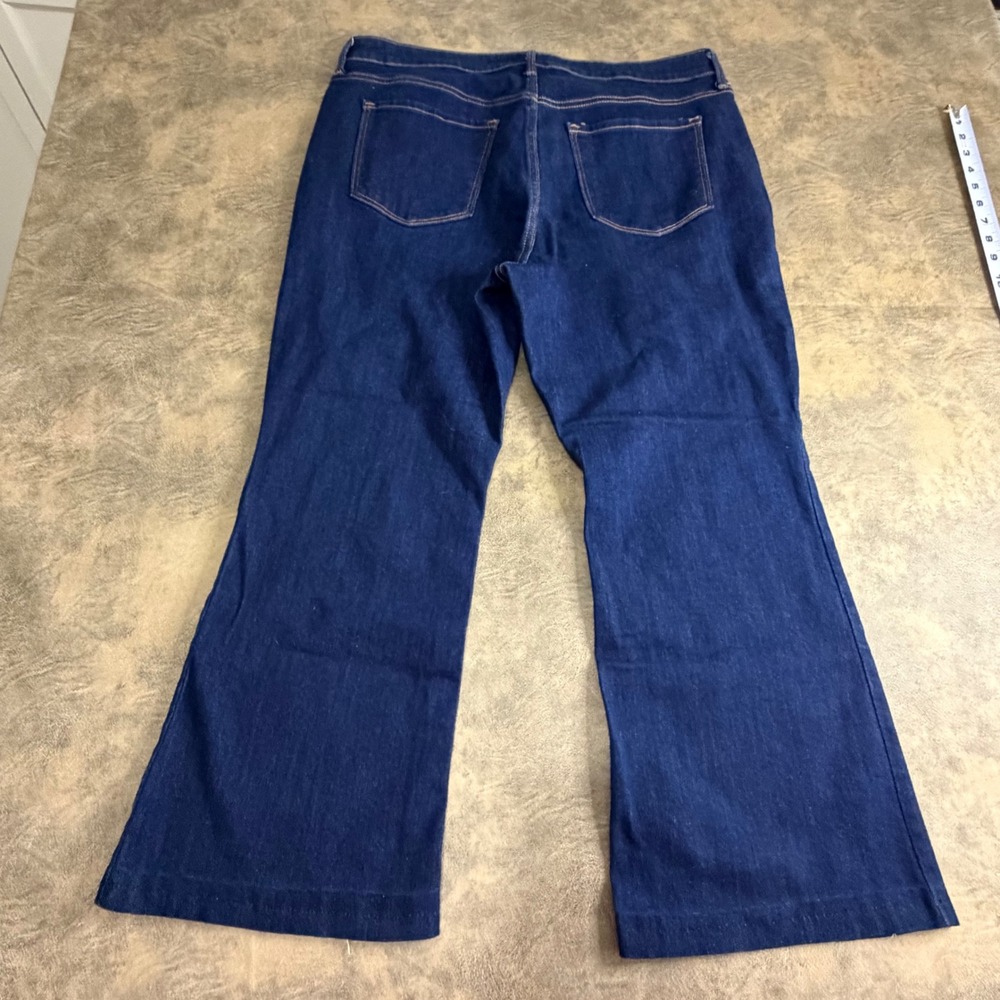 Old Navy High-Rise Flare Jeans Womens 16 Dark Blue Stretch Denim 5-Pocket 1166